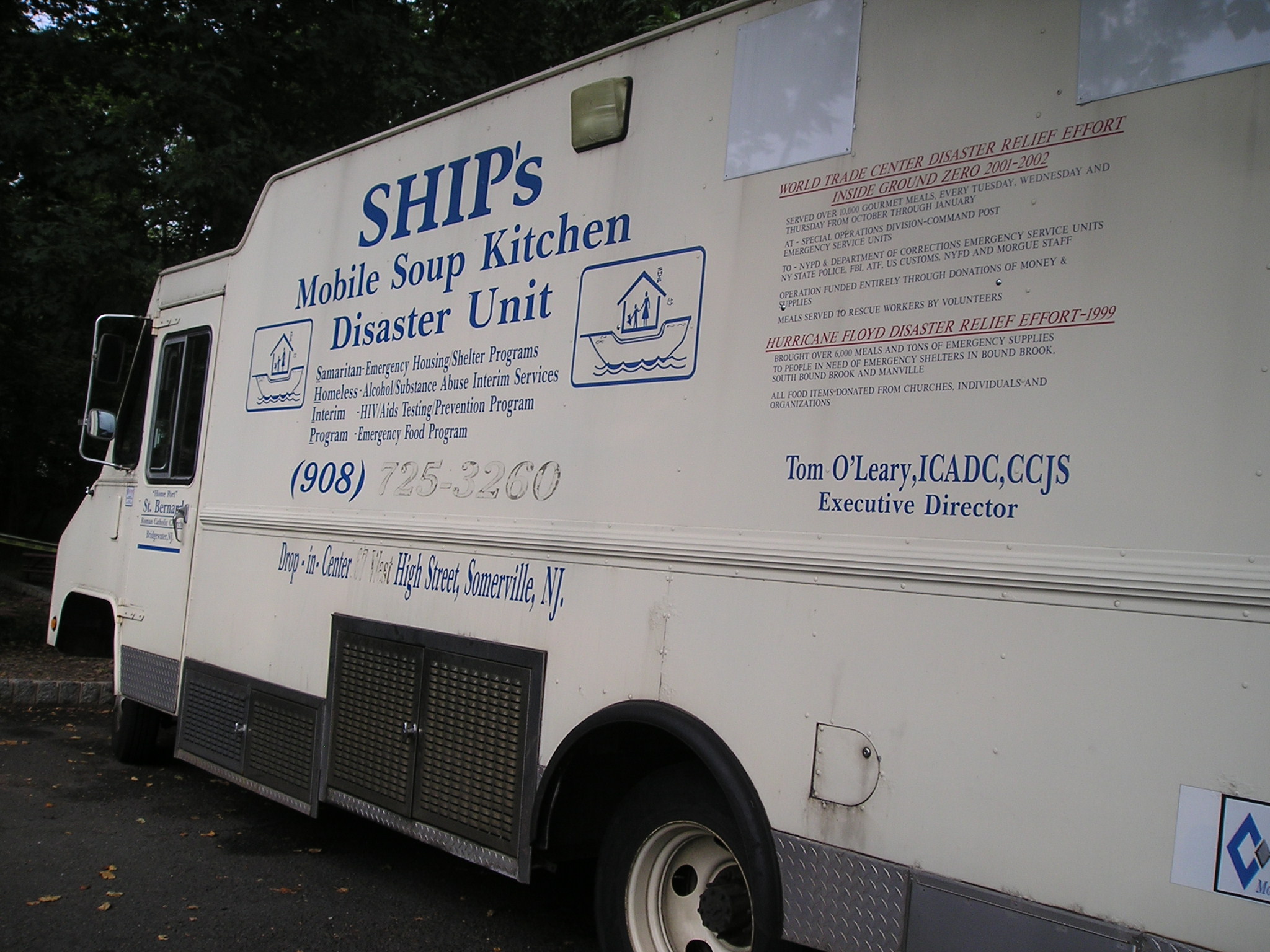SHIP- Samaritan Homeless Interim Program, bus that delivers food to the homeless